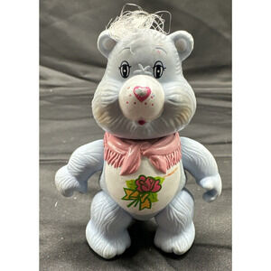 Vintage Care Bear Grams Bear Rose Shawl Poseable Figure AGC 1984 4"